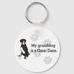 Mantle Great Dane Granddog Key Ring