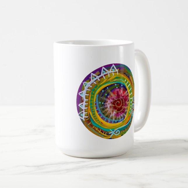 Mantra Mug with Prayer Portal - wild and free (Front Right)