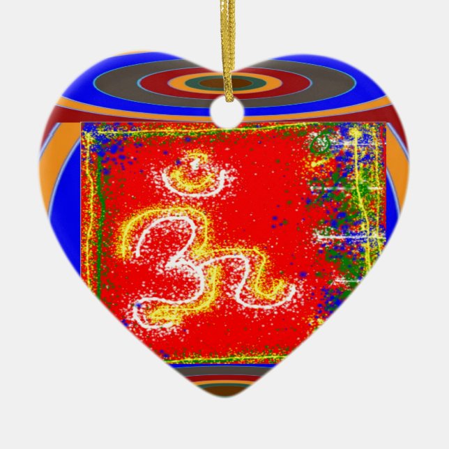 MANTRA Shakti: Passion Dedication Power Peace Ceramic Ornament (Front)