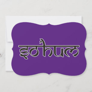 Mantra SO HUM - flat black & white contour