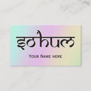 Mantra SO HUM - flat black & white contour Business Card