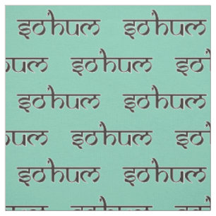 Mantra SO HUM - flat black & white contour Fabric