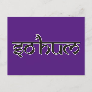Mantra SO HUM - flat black & white contour Postcard