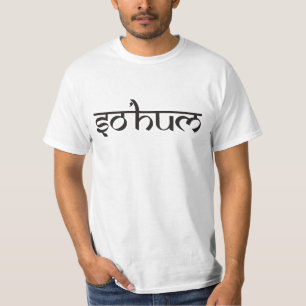 Mantra SO HUM - flat black & white contour T-Shirt