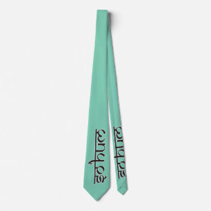 Mantra SO HUM - flat black & white contour Tie