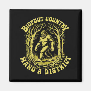 Manua District Bigfoot Country Retro Sasquatch Lov Magnet