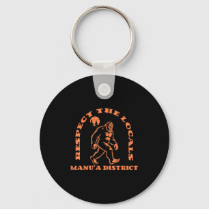 Manua District Bigfoot Respect The Locals Retro Sa Key Ring