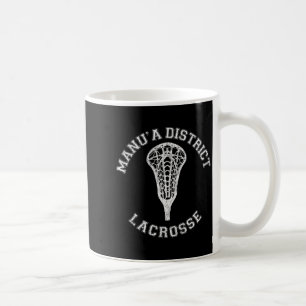 Manua District Lacrosse Girls Lax Retro Distressed Coffee Mug