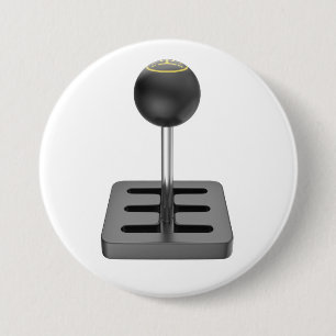 Manual gear stick 7.5 cm round badge