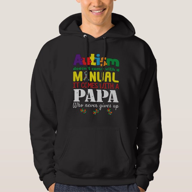 Manual Papa Puzzle Special Autism Awareness Hoodie (Front)