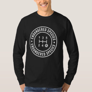 Manual Transmission Endangered Species Stick Shift T-Shirt