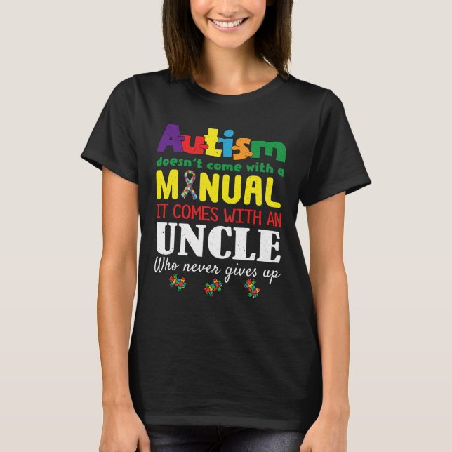 Manual Uncle Puzzle Special Autism Awareness T-Shirt (Front)