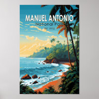 Manuel Antonio National Park Travel Art Vintage