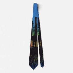Manufacturing Factory at Sunset, Vintage Business Tie