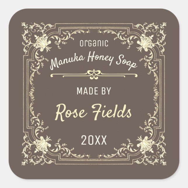 Manuka Honey Soap Square Sticker (Front)