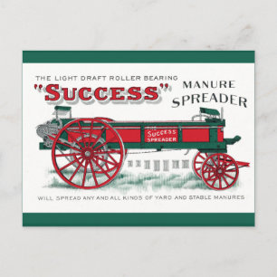 Manure Spreader Machine Postcard