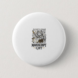 Manuscript Cat Cat Mediaeval Manuscript Vintage Ve 6 Cm Round Badge