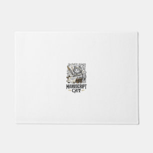 Manuscript Cat Cat Mediaeval Manuscript Vintage Ve Doormat