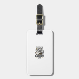 Manuscript Cat Cat Mediaeval Manuscript Vintage Ve Luggage Tag