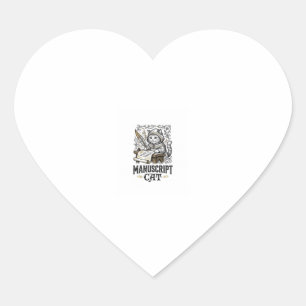 Manuscript Cat Cat Medieval Manuscript Vintage Vec Heart Sticker