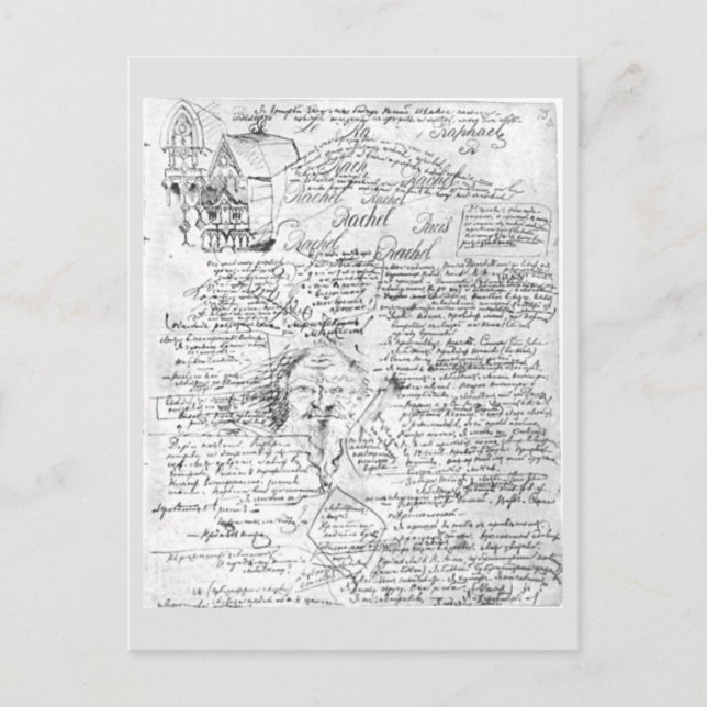 Manuscript for Fyodor Dostoyevsky's novel Demons Postcard (Front)