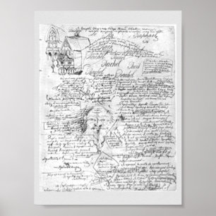 Manuscript for Fyodor Dostoyevsky's novel Demons Poster