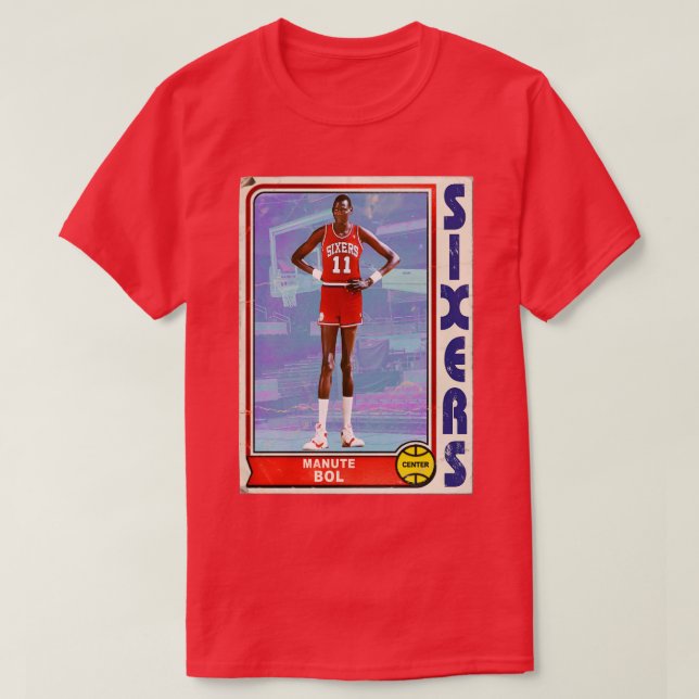 MANUTE BOL Retro Style 90s Basketball d T-Shirt (Design Front)