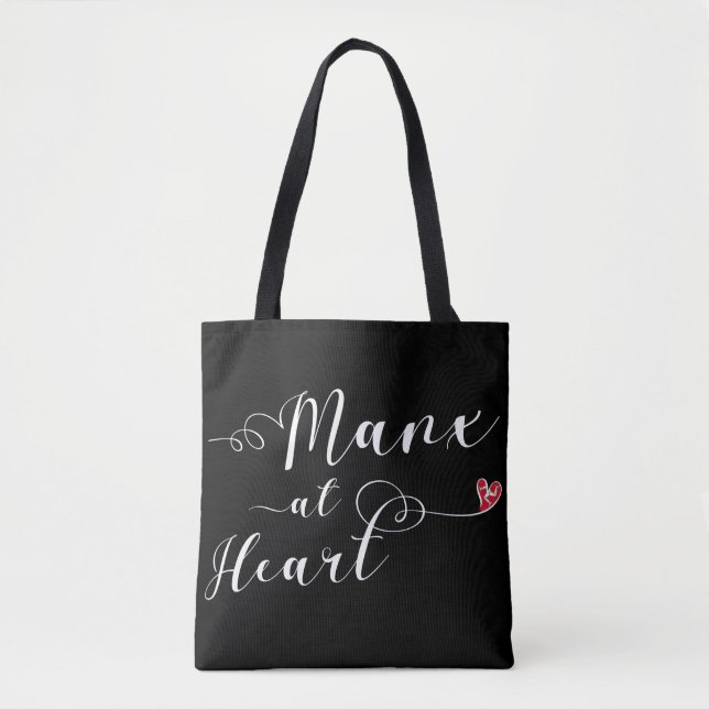 Manx At Heart Grocery Bag, Isle of Man Tote Bag (Front)
