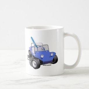 Manx Blue with Surfboard Coffee Mug