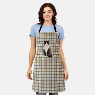 manx cat bi-col apron