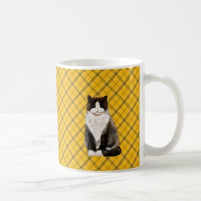 manx cat bi-col coffee mug (Right)