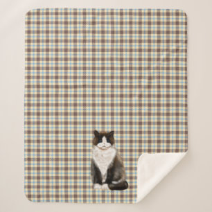 manx cat bi-col sherpa blanket