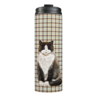 manx cat bi-col thermal tumbler