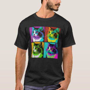 Manx Cat Pop Illustration Colorful Animal Women T-Shirt
