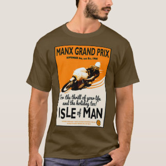 MANX GRAND PRIX Motorcycle Racing Print T-Shirt