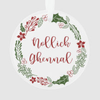 Manx Merry Christmas Wreath, Nollick Ghennal