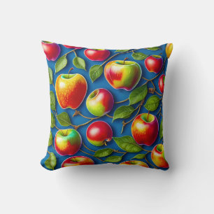 many apple fruit paintings, in the central  cushion