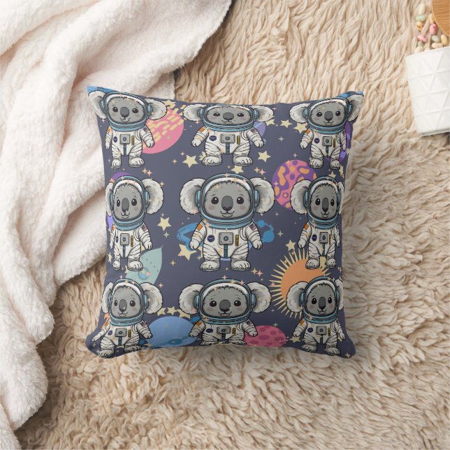 Many Astronaut Koala Cartoon Print Cushion (Blanket)