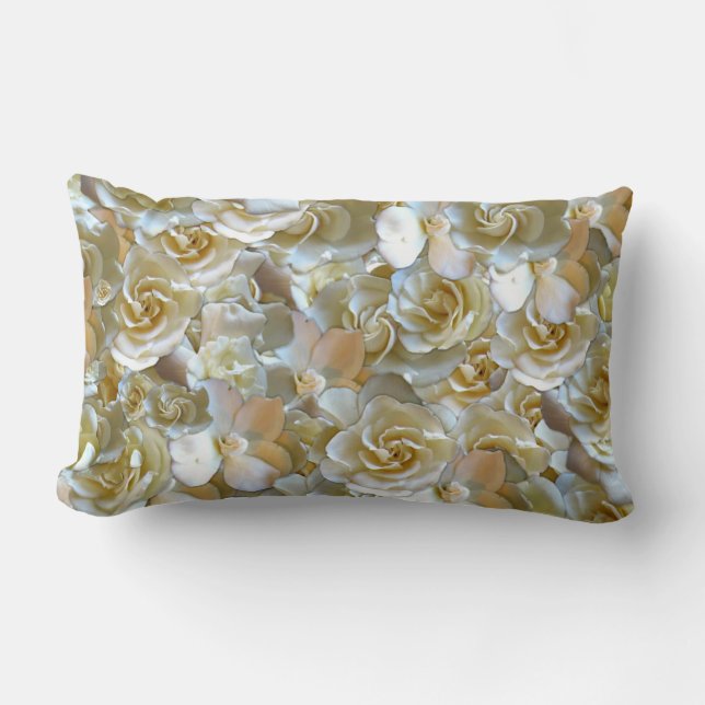 Many beautiful petals of rose      lumbar cushion (Front)