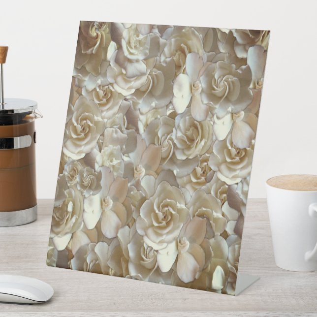 Many beautiful petals of rose    pedestal sign (In SItu)