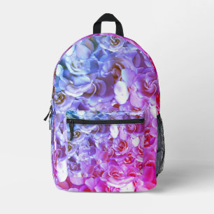 Many beautiful petals of rose       printed backpack