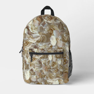 Many beautiful petals of rose printed backpack