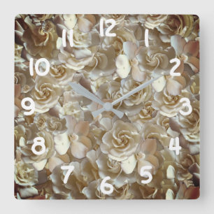Many beautiful petals of rose square wall clock