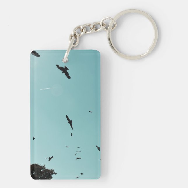 Many birds and a contrail key ring (Back)