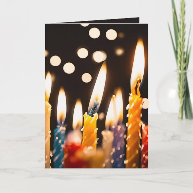 Many Birthday Candles On a Cake Card (Front)