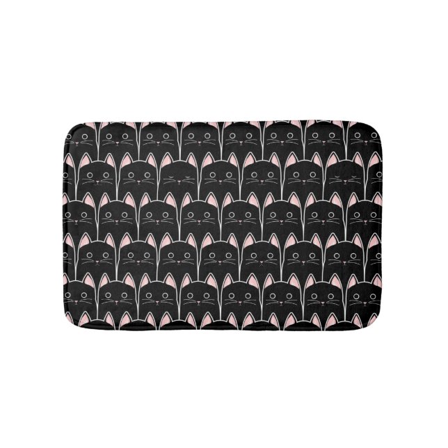 Many Black Cats Pattern Bath Mat (Front)