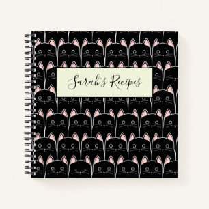 Many Black Cats Pattern Notebook