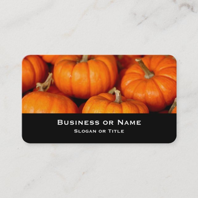 Many Bright Orange Pumpkins Business Card (Front)
