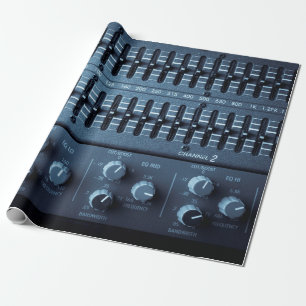 Many buttons on a sound mixer in a recording studi wrapping paper
