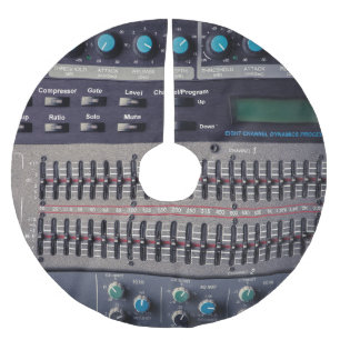 Many Buttons Sound Mixer Studio Brushed Polyester Tree Skirt